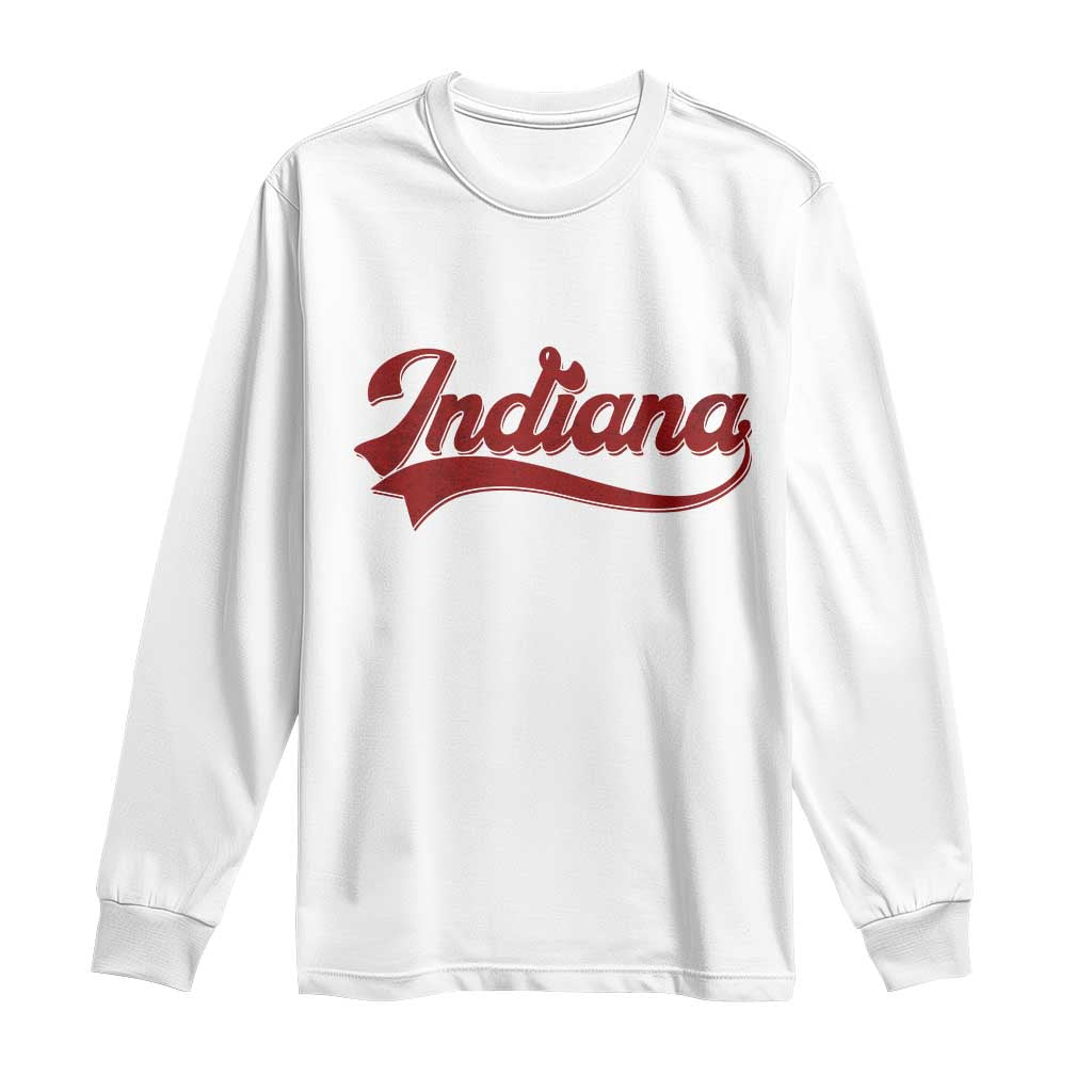 Retro Indiana Long Sleeve Shirt Vintage City Athletic Sports Game Day TS10 White Print Your Wear