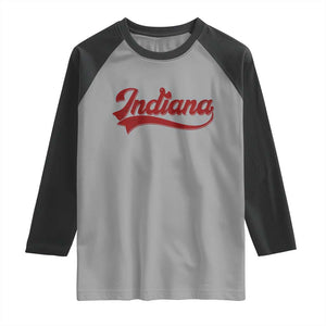 Retro Indiana Raglan Shirt Vintage City Athletic Sports Game Day TS10 Sport Gray Black Print Your Wear
