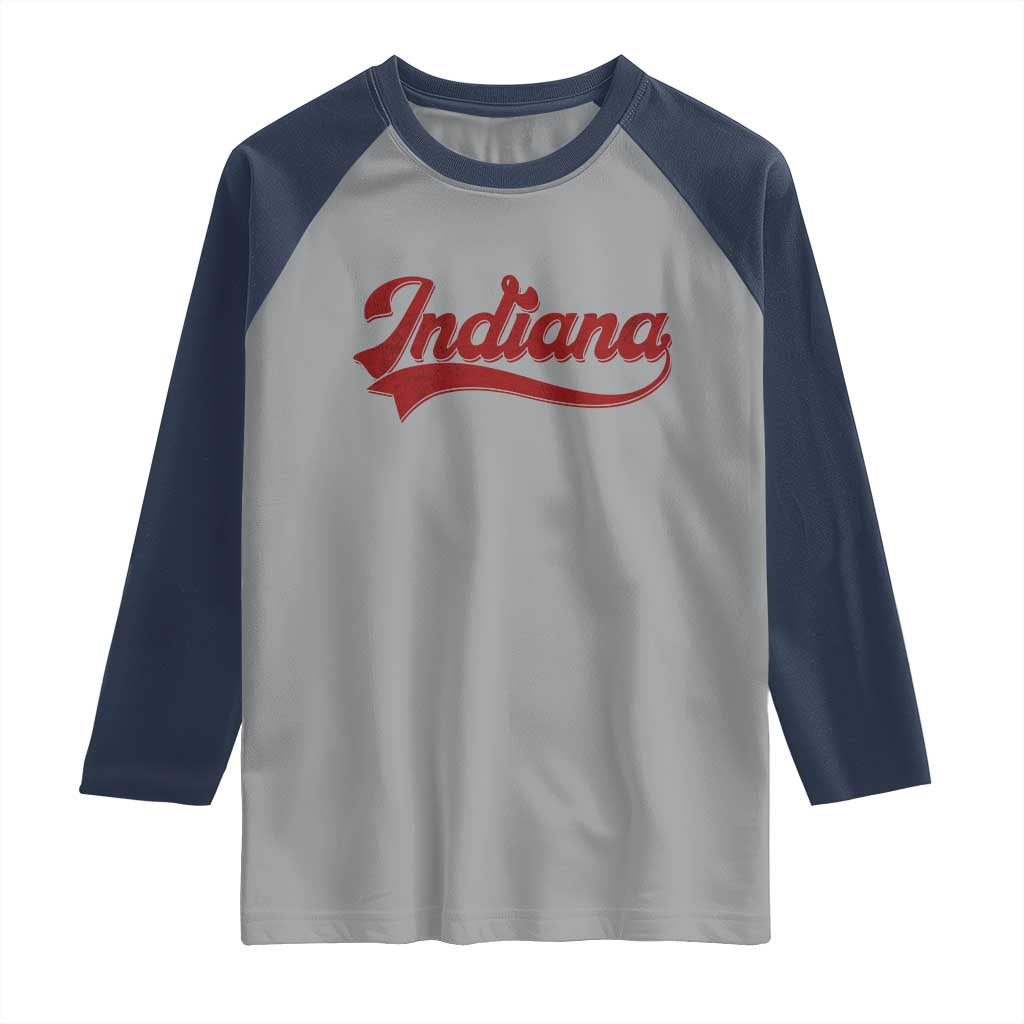Retro Indiana Raglan Shirt Vintage City Athletic Sports Game Day TS10 Sport Gray Navy Print Your Wear