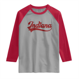Retro Indiana Raglan Shirt Vintage City Athletic Sports Game Day TS10 Sport Gray Red Print Your Wear