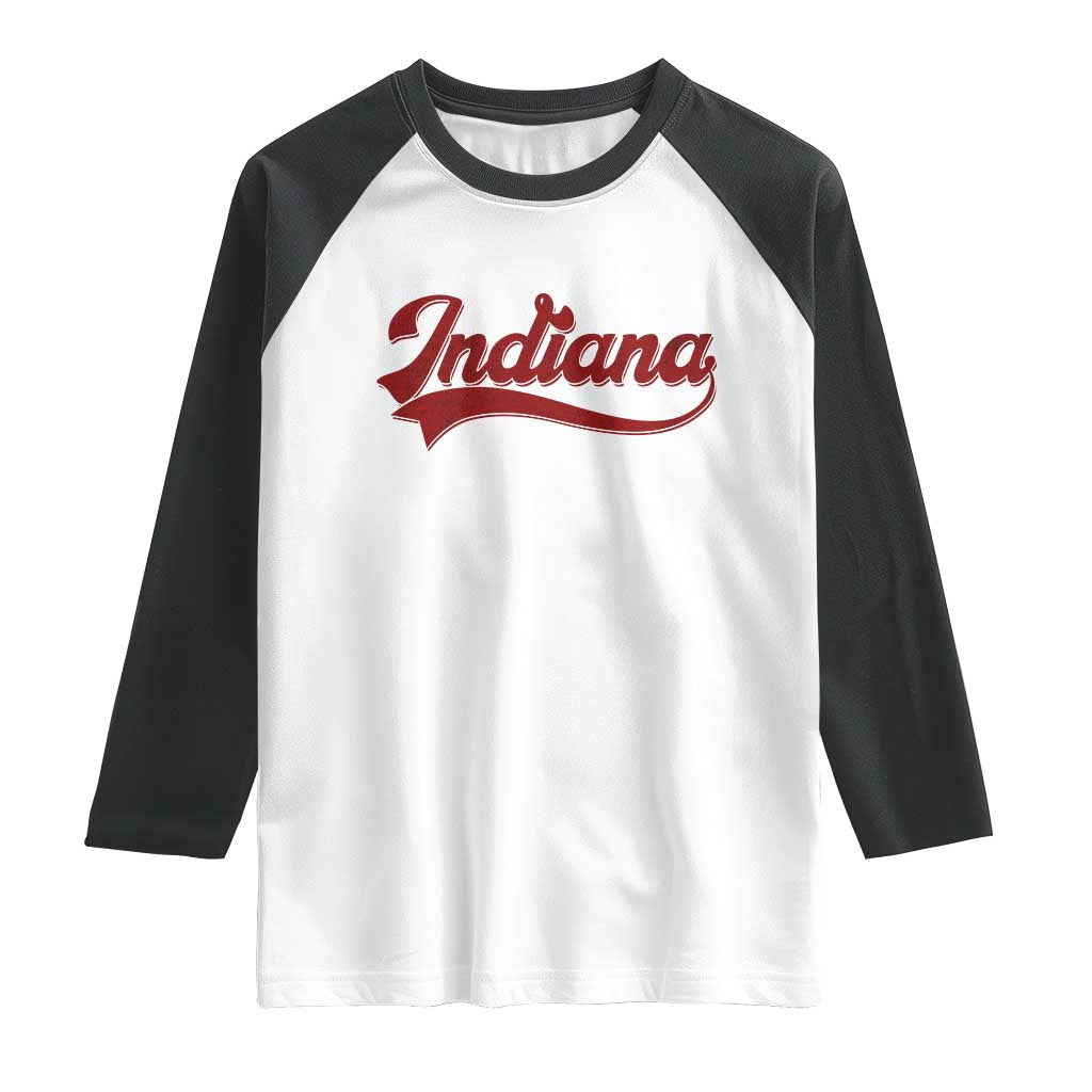 Retro Indiana Raglan Shirt Vintage City Athletic Sports Game Day TS10 White Black Print Your Wear