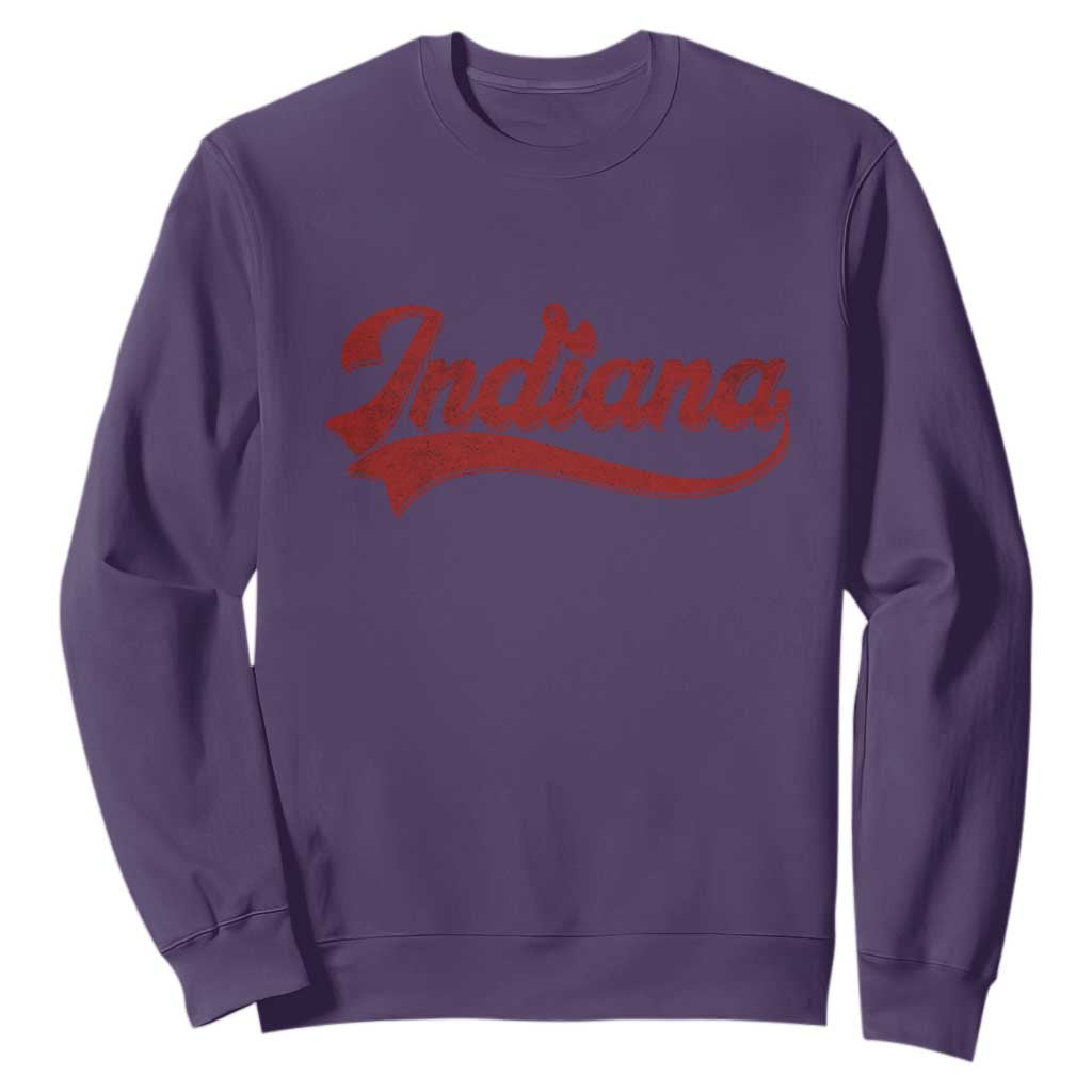 Retro Indiana Sweatshirt Vintage City Athletic Sports Game Day TS10 Purple Print Your Wear