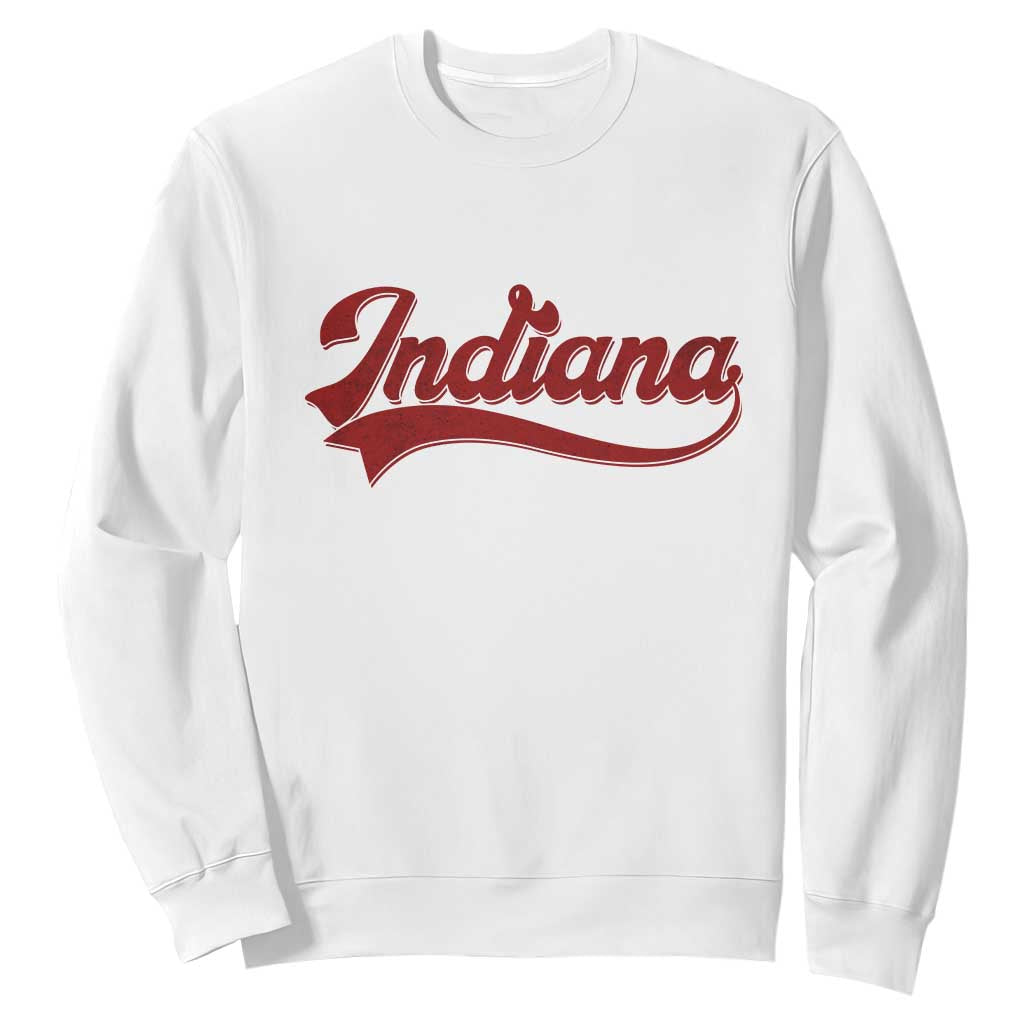 Retro Indiana Sweatshirt Vintage City Athletic Sports Game Day TS10 White Print Your Wear