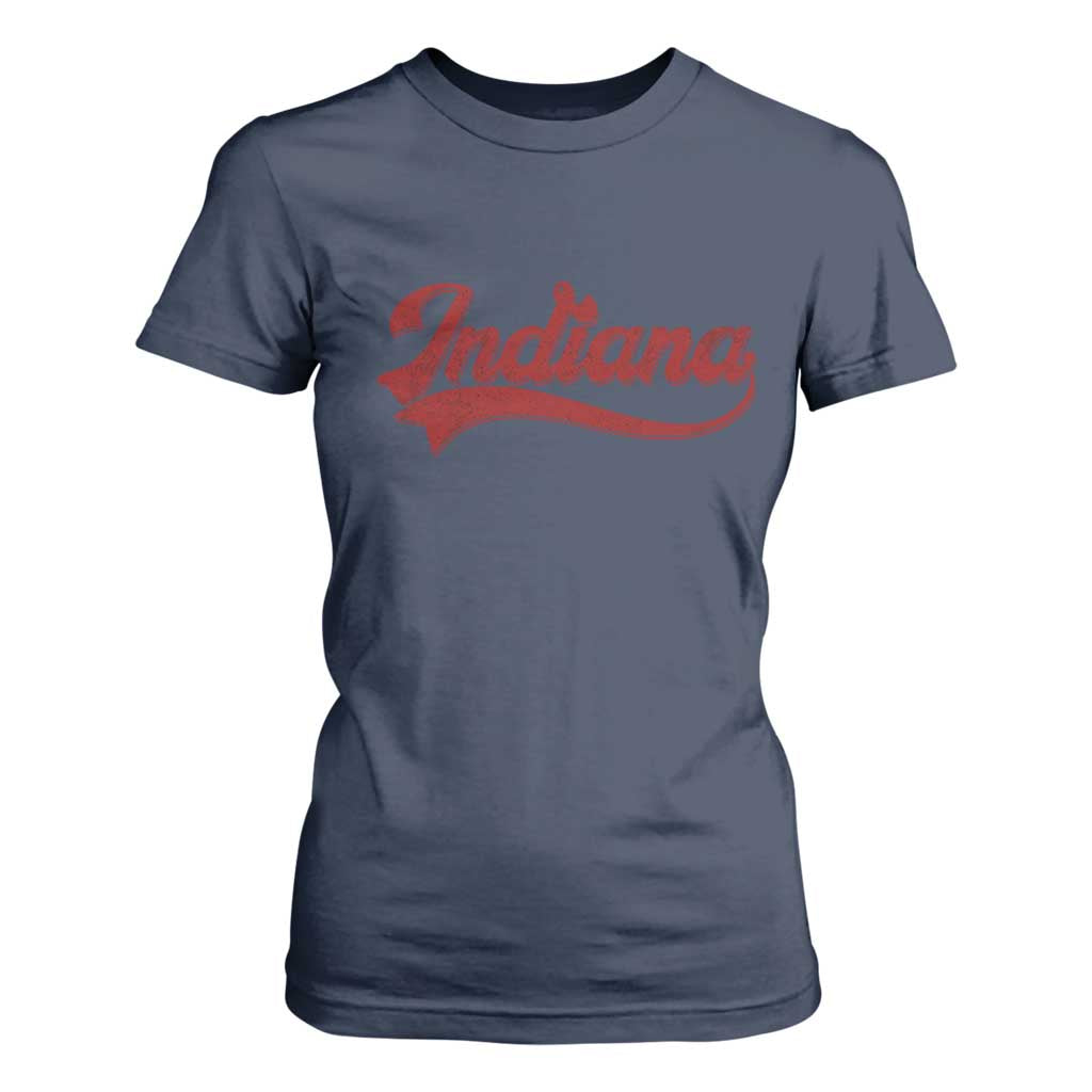 Retro Indiana T Shirt For Women Vintage City Athletic Sports Game Day TS10 Navy Print Your Wear