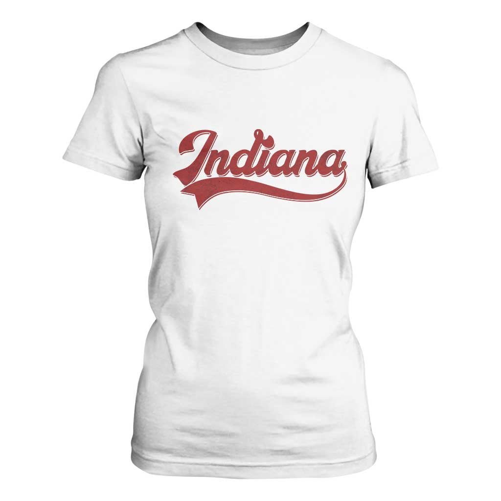 Retro Indiana T Shirt For Women Vintage City Athletic Sports Game Day TS10 White Print Your Wear