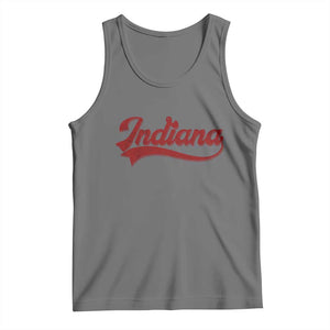 Retro Indiana Tank Top Vintage City Athletic Sports Game Day TS10 Black Heather Print Your Wear
