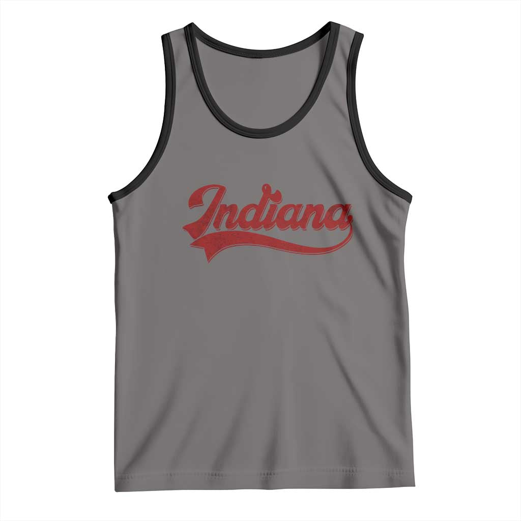 Retro Indiana Tank Top Vintage City Athletic Sports Game Day TS10 Deep Heather Black Print Your Wear
