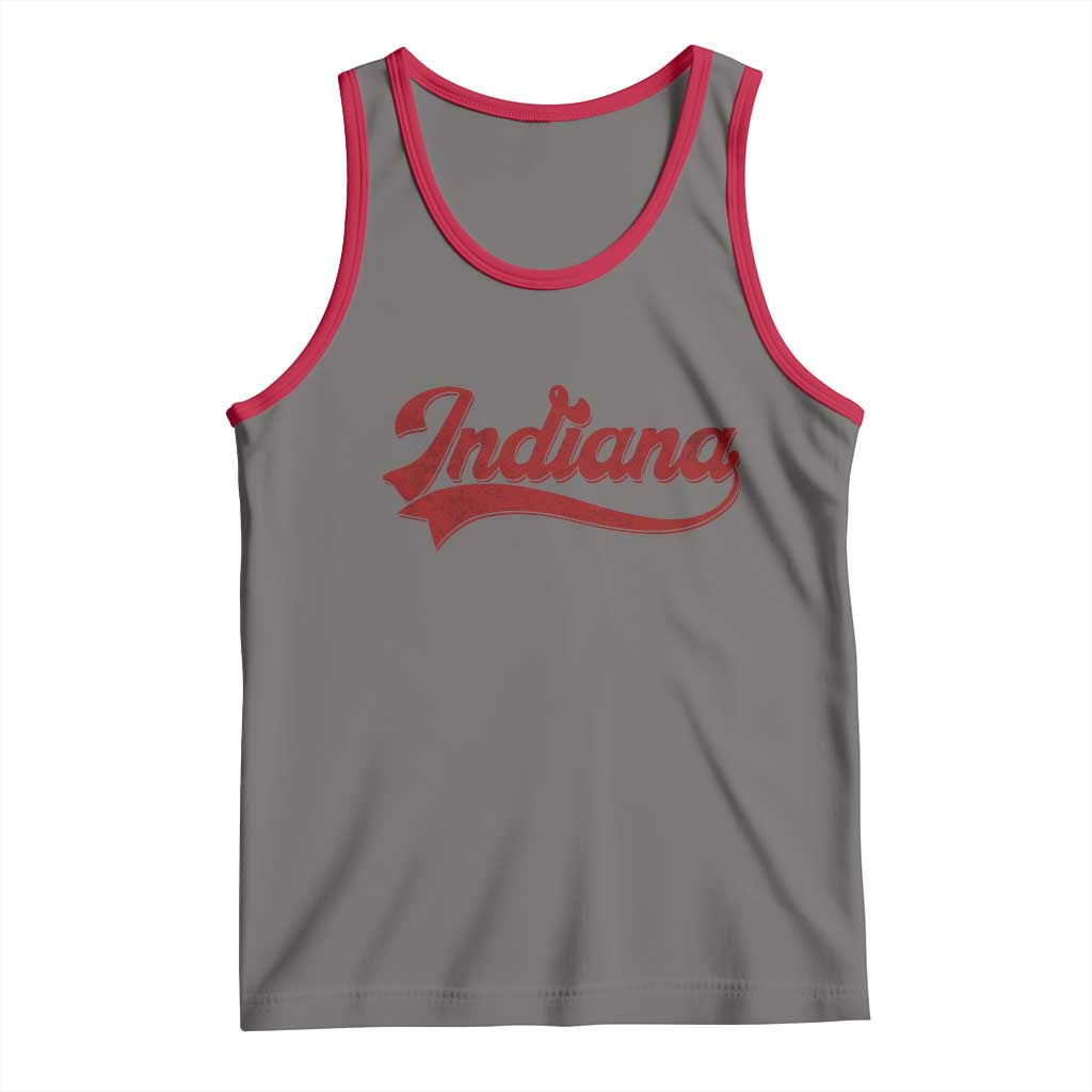 Retro Indiana Tank Top Vintage City Athletic Sports Game Day TS10 Deep Heather Red Print Your Wear
