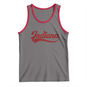 Retro Indiana Tank Top Vintage City Athletic Sports Game Day TS10 Deep Heather Red Print Your Wear