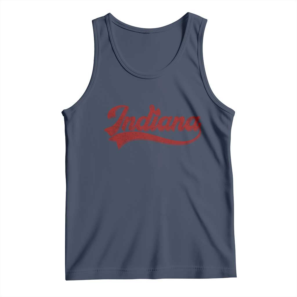 Retro Indiana Tank Top Vintage City Athletic Sports Game Day TS10 Navy Print Your Wear