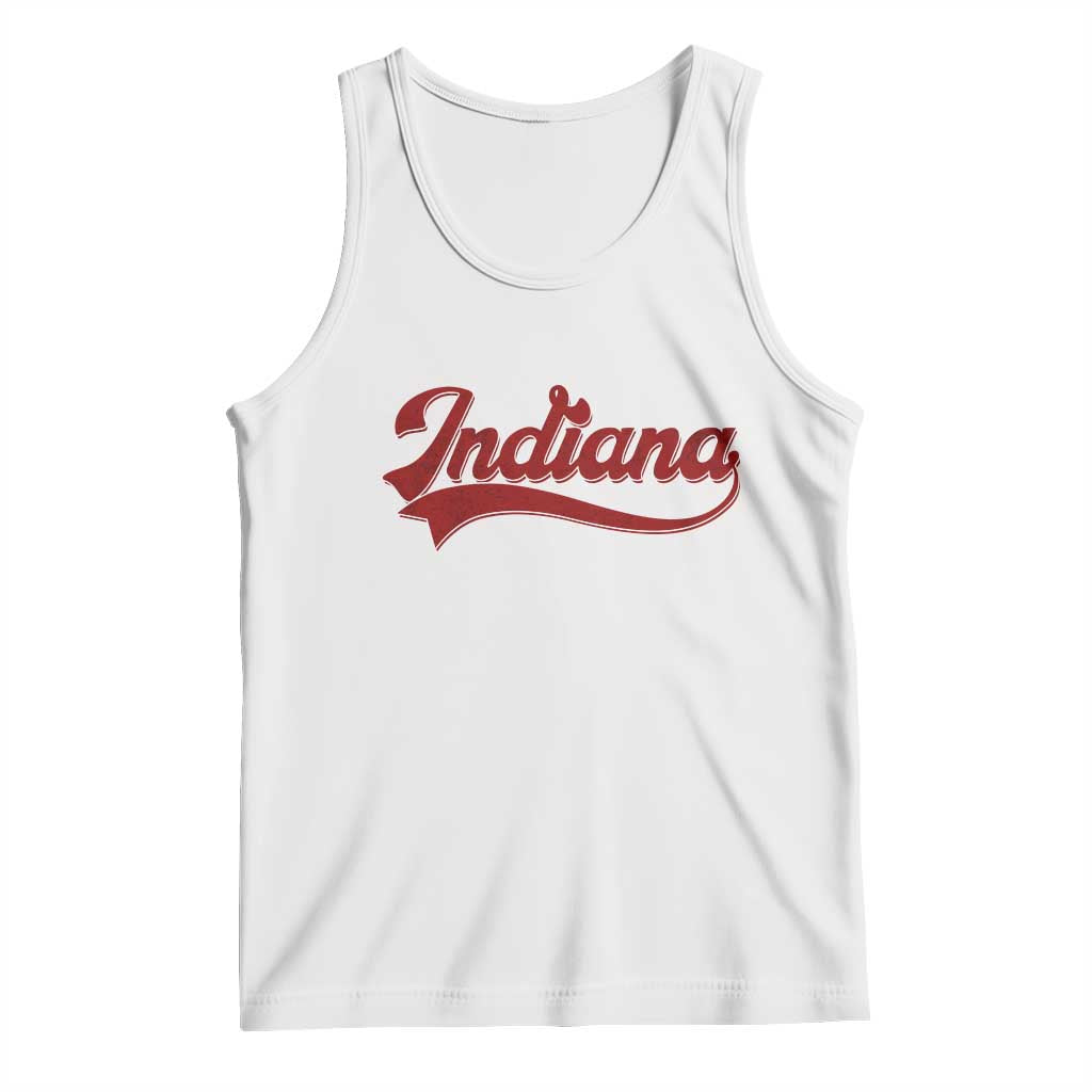 Retro Indiana Tank Top Vintage City Athletic Sports Game Day TS10 White Print Your Wear