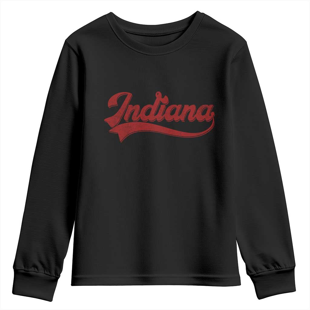 Retro Indiana Youth Sweatshirt Vintage City Athletic Sports Game Day TS10 Black Print Your Wear