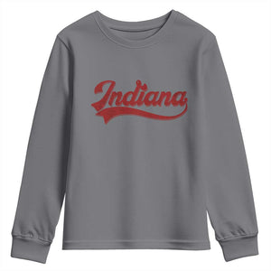 Retro Indiana Youth Sweatshirt Vintage City Athletic Sports Game Day TS10 Charcoal Print Your Wear