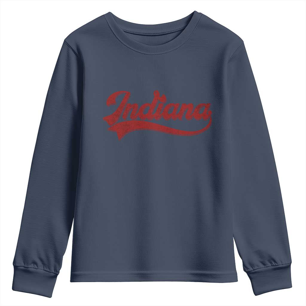 Retro Indiana Youth Sweatshirt Vintage City Athletic Sports Game Day TS10 Navy Print Your Wear
