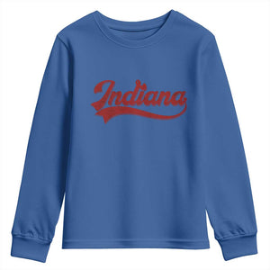 Retro Indiana Youth Sweatshirt Vintage City Athletic Sports Game Day TS10 Royal Blue Print Your Wear