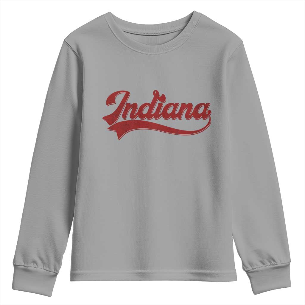 Retro Indiana Youth Sweatshirt Vintage City Athletic Sports Game Day TS10 Sport Gray Print Your Wear
