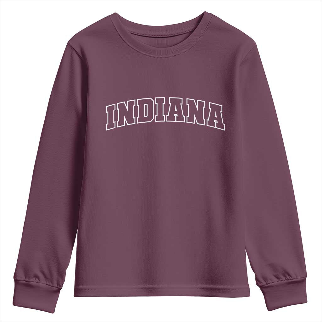 Indiana Youth Sweatshirt Vintage Athletic Sports Game Day TS10 Maroon Print Your Wear