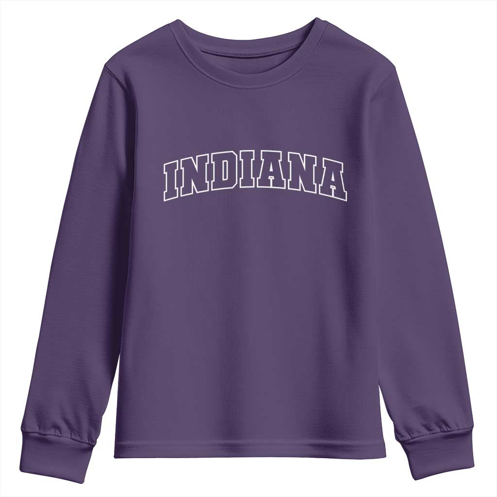 Indiana Youth Sweatshirt Vintage Athletic Sports Game Day TS10 Purple Print Your Wear