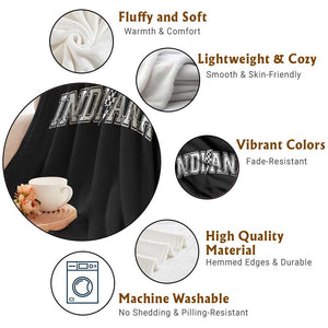 Indiana Fan Throw Blanket Vintage City Game Day Lightning Bolt Checkered Varsity TS10 Print Your Wear