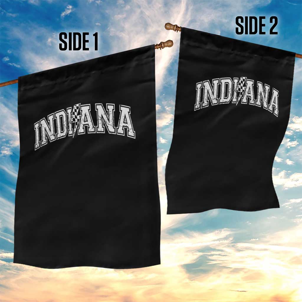 Indiana Fan Garden Flag Vintage City Game Day Lightning Bolt Checkered Varsity TS10 Print Your Wear