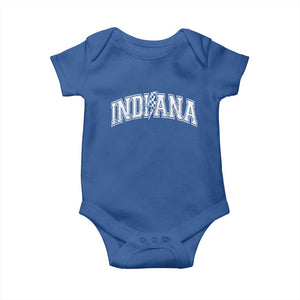 Indiana Fan Baby Onesie Vintage City Game Day Lightning Bolt Checkered Varsity TS10 Royal Blue Print Your Wear