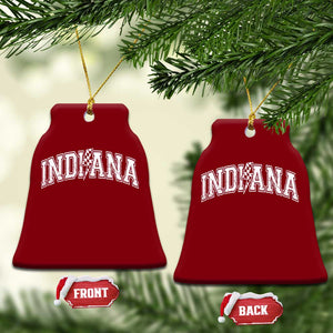 Indiana Fan Ceramic Ornament Vintage City Game Day Lightning Bolt Checkered Varsity TS10 Print Your Wear