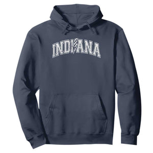Indiana Fan Hoodie Vintage City Game Day Lightning Bolt Checkered Varsity TS10 Navy Print Your Wear