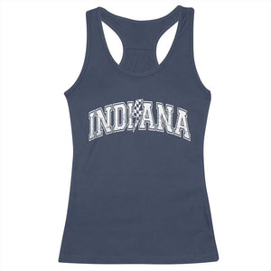 Indiana Fan Racerback Tank Top Vintage City Game Day Lightning Bolt Checkered Varsity TS10 Navy Print Your Wear