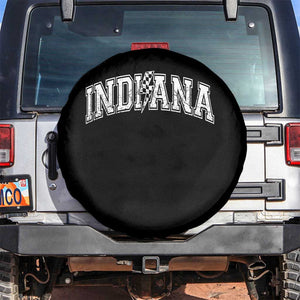Indiana Fan Spare Tire Cover Vintage City Game Day Lightning Bolt Checkered Varsity TS10 No hole Black Print Your Wear