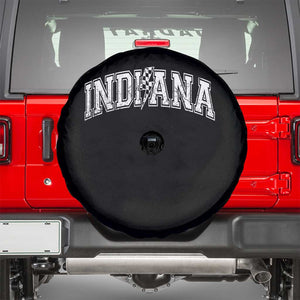 Indiana Fan Spare Tire Cover Vintage City Game Day Lightning Bolt Checkered Varsity TS10 Black Print Your Wear