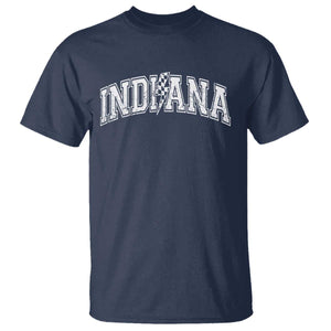 Indiana Fan T Shirt Vintage City Game Day Lightning Bolt Checkered Varsity TS10 Navy Print Your Wear