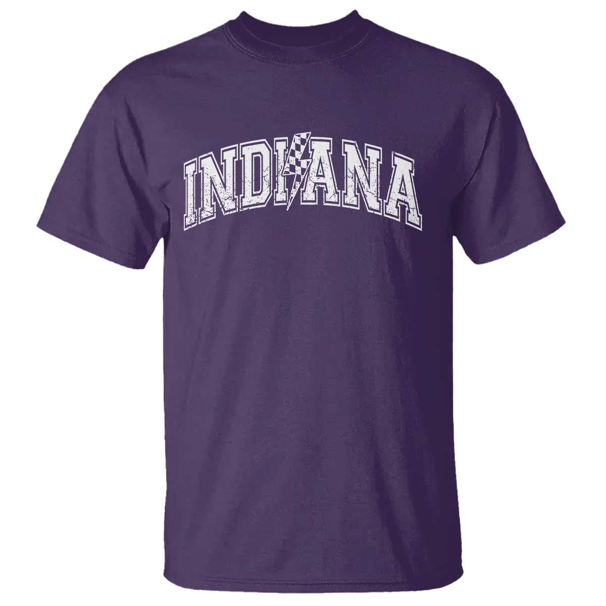 Indiana Fan T Shirt Vintage City Game Day Lightning Bolt Checkered Varsity TS10 Purple Print Your Wear