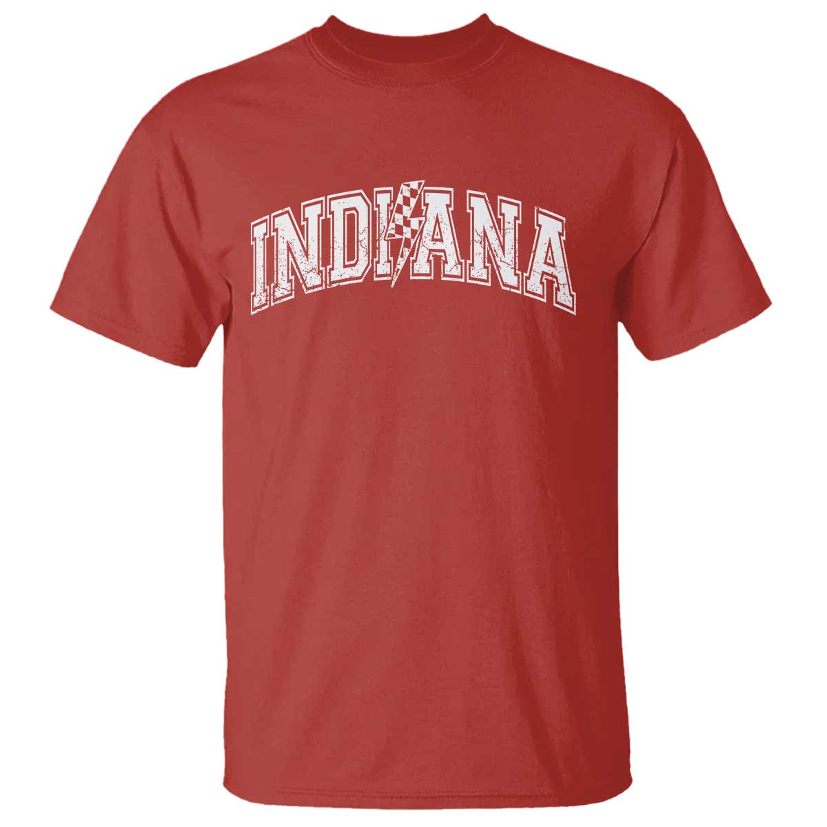 Indiana Fan T Shirt Vintage City Game Day Lightning Bolt Checkered Varsity TS10 Red Print Your Wear