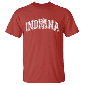 Indiana Fan T Shirt Vintage City Game Day Lightning Bolt Checkered Varsity TS10 Red Print Your Wear