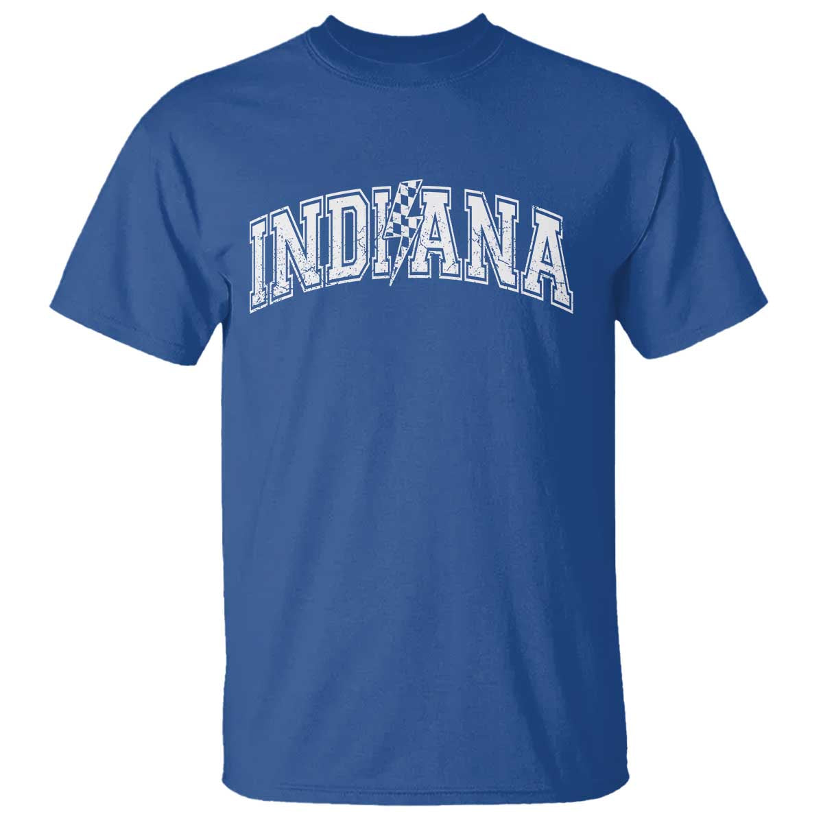 Indiana Fan T Shirt Vintage City Game Day Lightning Bolt Checkered Varsity TS10 Royal Blue Print Your Wear