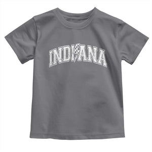 Indiana Fan Toddler T Shirt Vintage City Game Day Lightning Bolt Checkered Varsity TS10 Charcoal Print Your Wear