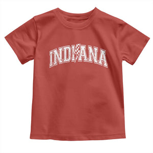Indiana Fan Toddler T Shirt Vintage City Game Day Lightning Bolt Checkered Varsity TS10 Red Print Your Wear