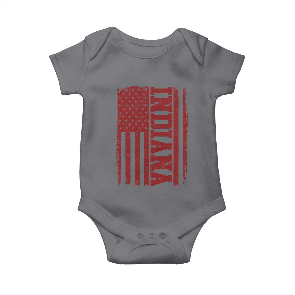 Vintage Indiana Baby Onesie Classic Retro City USA Flag Game Day TS10 Charcoal Print Your Wear