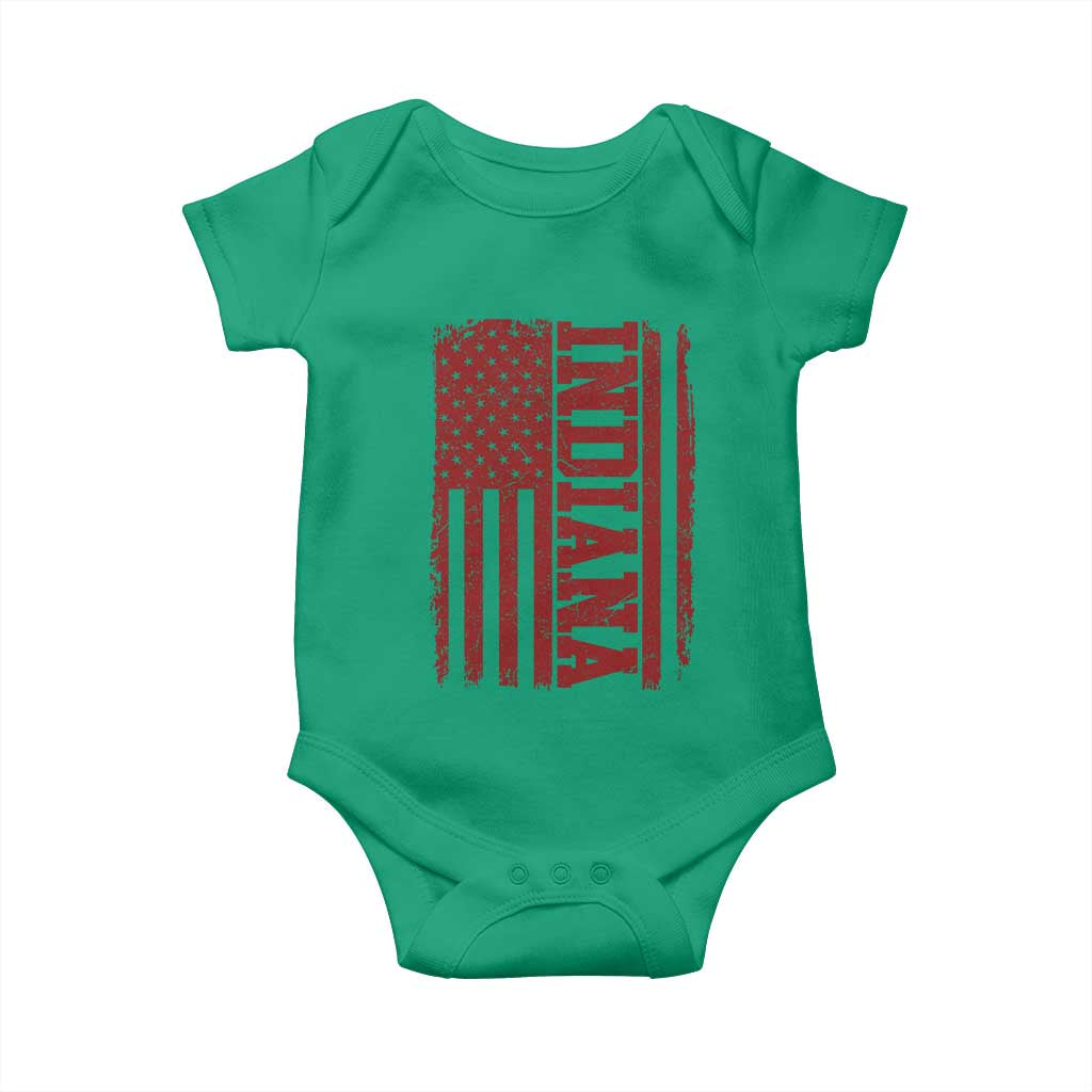 Vintage Indiana Baby Onesie Classic Retro City USA Flag Game Day TS10 Irish Green Print Your Wear