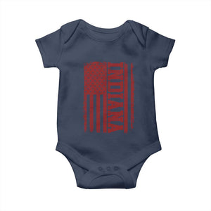 Vintage Indiana Baby Onesie Classic Retro City USA Flag Game Day TS10 Navy Print Your Wear