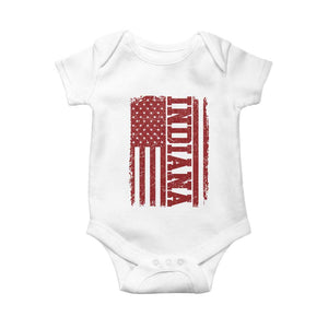 Vintage Indiana Baby Onesie Classic Retro City USA Flag Game Day TS10 White Print Your Wear
