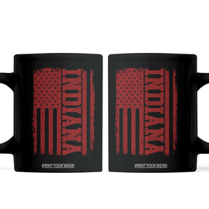 Vintage Indiana Coffee Mug Classic Retro City USA Flag Game Day TS10 Black Print Your Wear