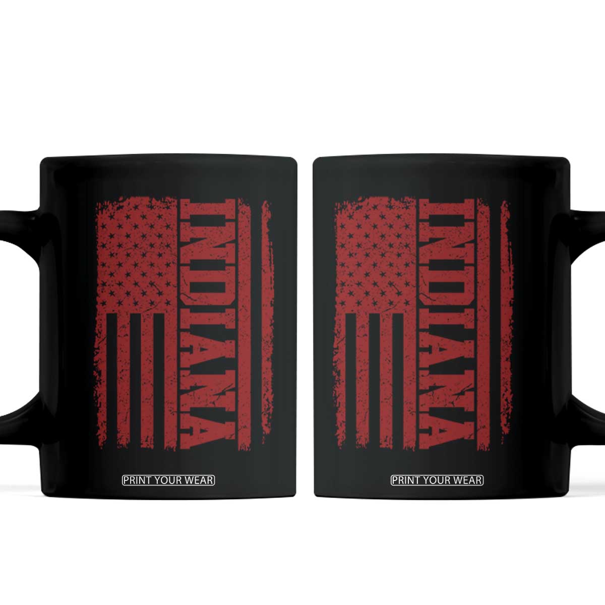 Vintage Indiana Coffee Mug Classic Retro City USA Flag Game Day TS10 Black Print Your Wear