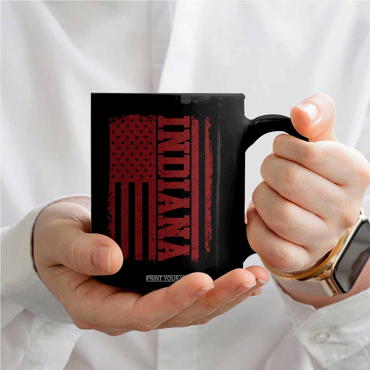 Vintage Indiana Coffee Mug Classic Retro City USA Flag Game Day TS10 Print Your Wear