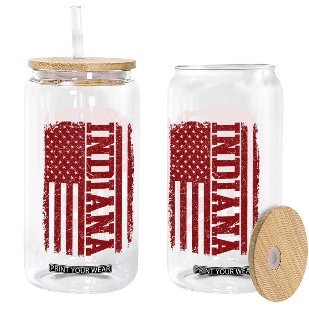 Vintage Indiana Glass Can Classic Retro City USA Flag Game Day TS10 Print Your Wear