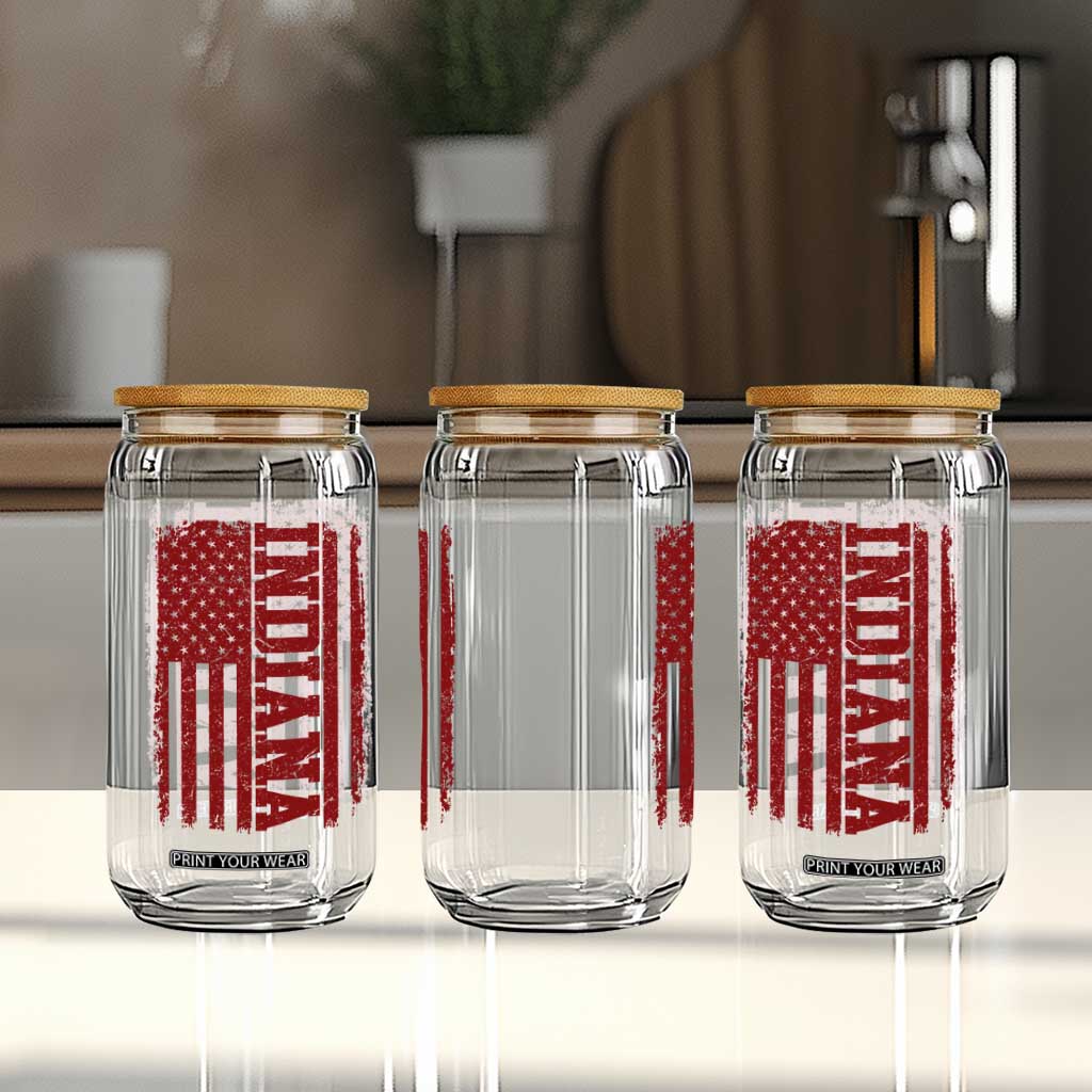 Vintage Indiana Glass Can Classic Retro City USA Flag Game Day TS10 Print Your Wear