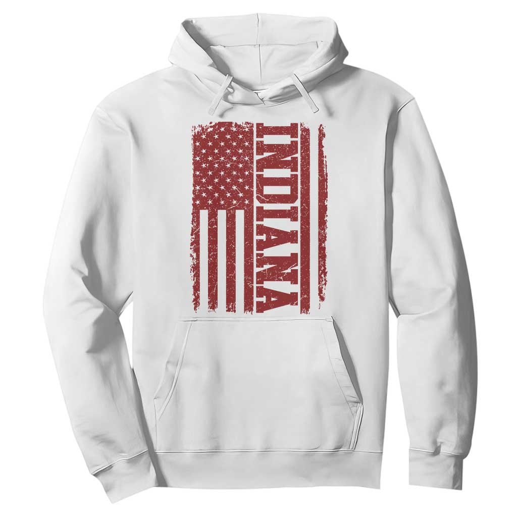 Vintage Indiana Hoodie Classic Retro City USA Flag Game Day TS10 White Print Your Wear