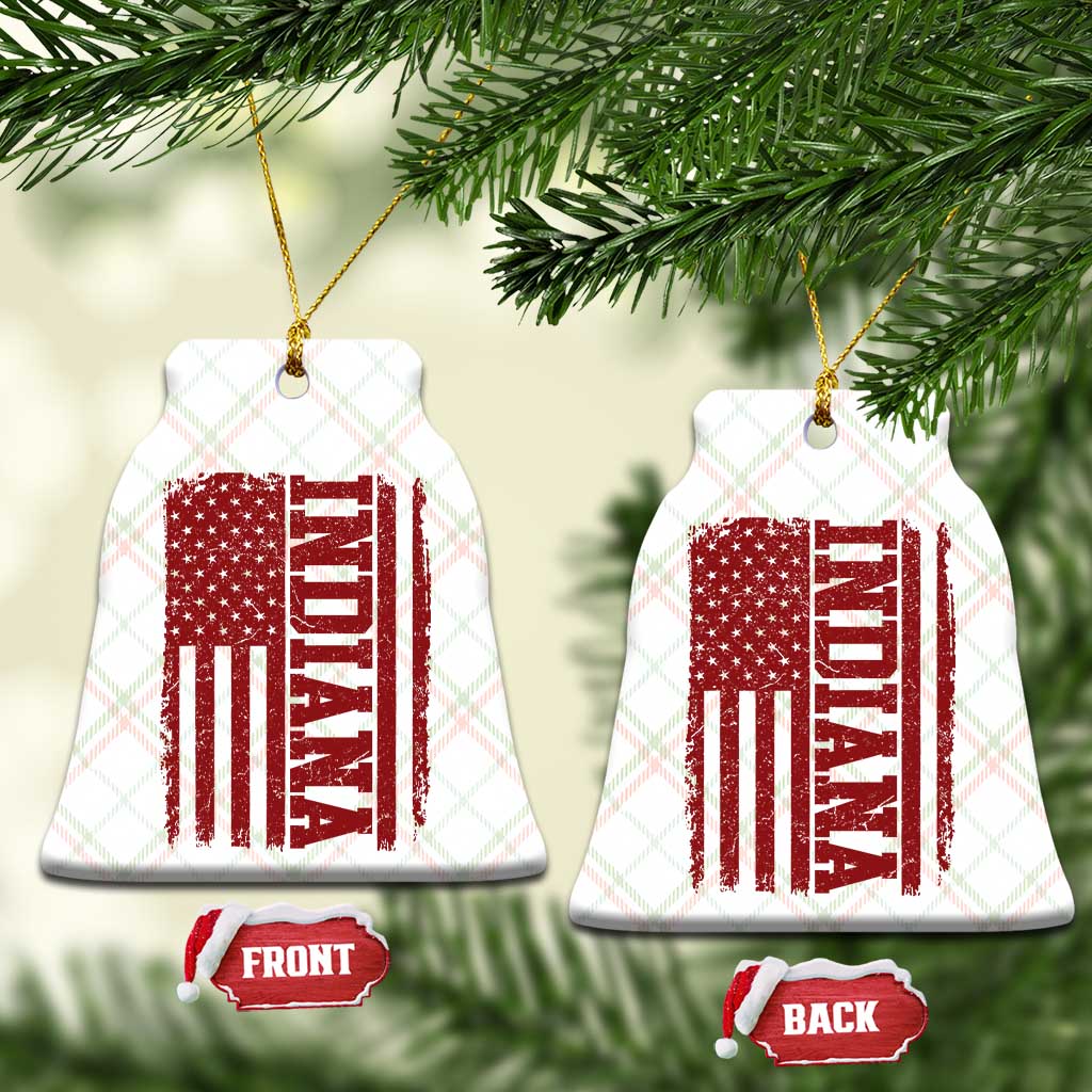 Vintage Indiana Ceramic Ornament Classic Retro City USA Flag Game Day TS10 Print Your Wear