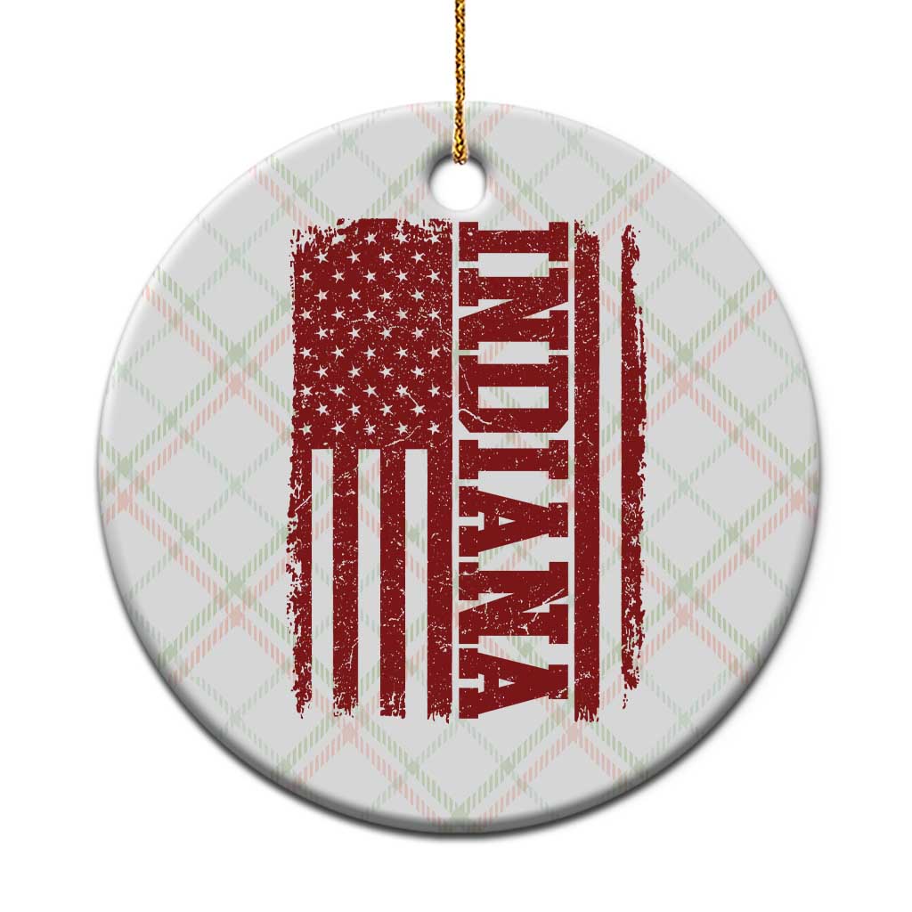 Vintage Indiana Ceramic Ornament Classic Retro City USA Flag Game Day TS10 1pc Christmas Plaid Print Your Wear