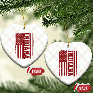 Vintage Indiana Ceramic Ornament Classic Retro City USA Flag Game Day TS10 Print Your Wear